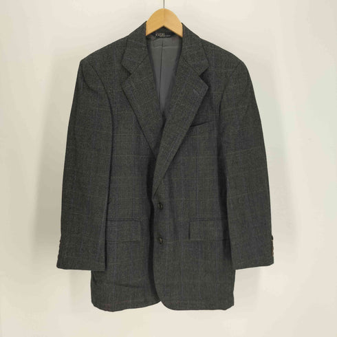 ポロバイラルフローレン Polo by RALPH LAUREN 80-90S 三角タグ チェック ウール 2B テーラードジャケット 2タック スラックス パンツ セットアップ メンズ