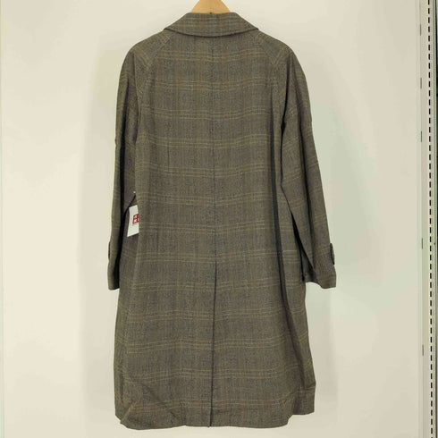 NEW WOOL カシミヤ 混 ウール ヘリンボーン チェック ステンカラーコート メンズ