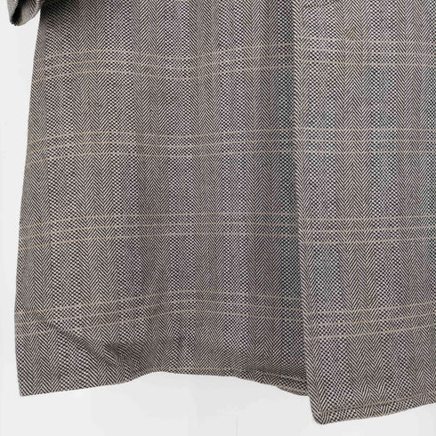 NEW WOOL カシミヤ 混 ウール ヘリンボーン チェック ステンカラーコート メンズ