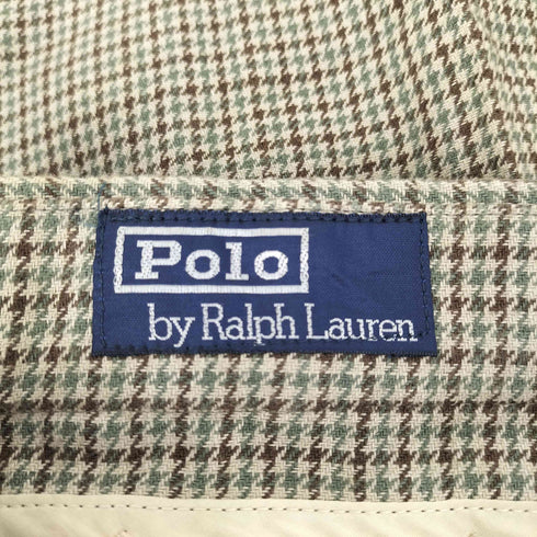 ポロバイラルフローレン Polo by RALPH LAUREN 80-90S サスペンダーボタン 千鳥格子 チェック 2タック スラックス パンツ サイドシンチ メンズ