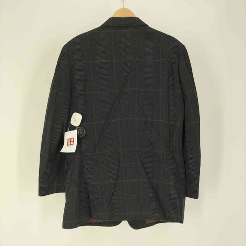 バーバリーズ BURBERRYS 80-90S PRESTIGE COLLECTION NEW WOOL CASHMERE カシミヤ 混 ウール チェック 2B テーラードジャケット メンズ