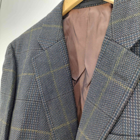 バーバリーズ BURBERRYS 80-90S PRESTIGE COLLECTION NEW WOOL CASHMERE カシミヤ 混 ウール チェック 2B テーラードジャケット メンズ