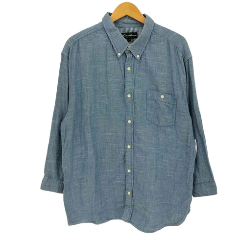 エディーバウアー Eddie Bauer 裏地ギンガム コットンボタンダウンシャツ メンズ JPN:XL