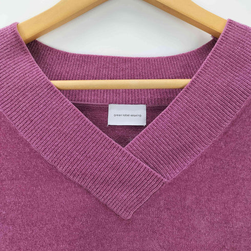 ユナイテッドアローズグリーンレーベルリラクシング UNITED ARROWS green label relaxing FFC ミラノリブ Vネック プルオーバー ニット レディース