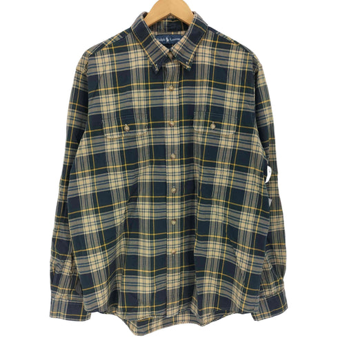 ラルフローレン RALPH LAUREN ボタンダウンチェック エルボーパッチシャツ メンズ JPN:XL