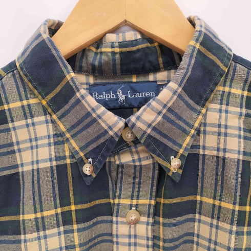 ラルフローレン RALPH LAUREN ボタンダウンチェック エルボーパッチシャツ メンズ JPN:XL