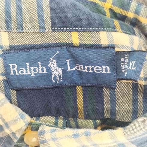 ラルフローレン RALPH LAUREN ボタンダウンチェック エルボーパッチシャツ メンズ JPN:XL