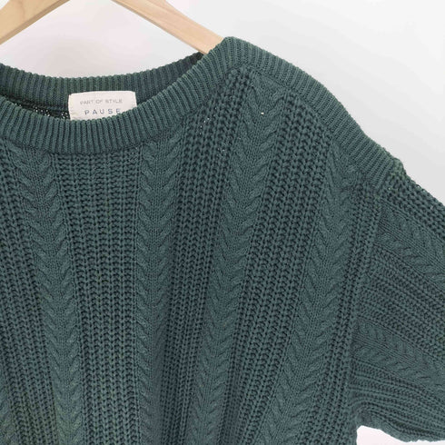 PART OF STYLE PAUSE PURE COTTON ピュアコットン ボートネック ケーブルニット メンズ