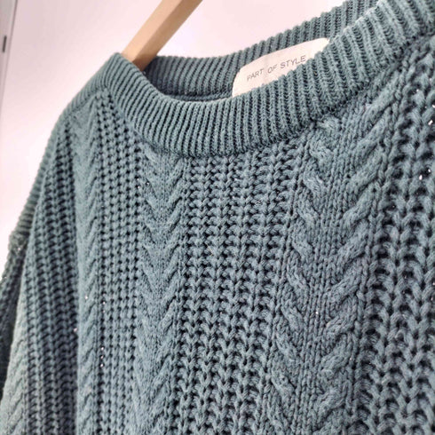 PART OF STYLE PAUSE PURE COTTON ピュアコットン ボートネック ケーブルニット メンズ