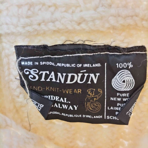 STANDUN アイルランド製 フィッシャーマン アランニットセーター メンズ