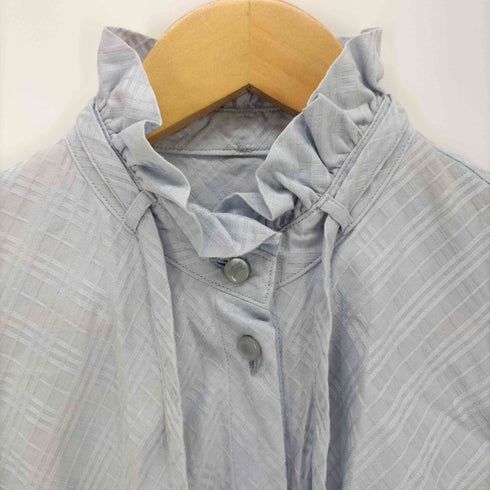 バーバリーブルーレーベル BURBERRY BLUE LABEL ワンポイントロゴフリルブラウス レディース 38
