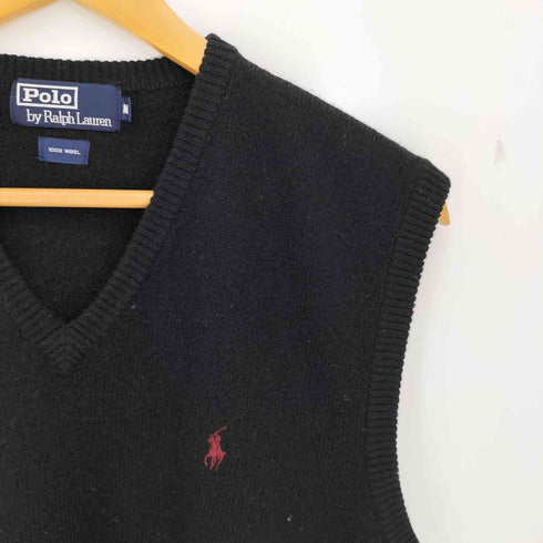 ポロバイラルフローレン Polo by RALPH LAUREN 90s ポニー刺繍 ウール100 ニットベスト メンズ import:M