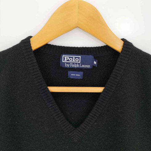 ポロバイラルフローレン Polo by RALPH LAUREN 90s ポニー刺繍 ウール100 ニットベスト メンズ import:M