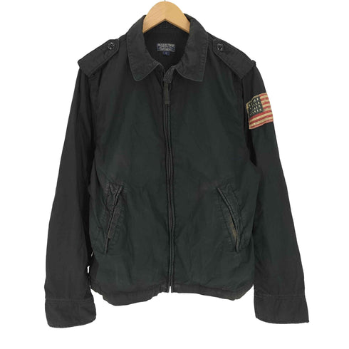 ポロジーンズカンパニーラルフローレン POLO JEANS COMPANY RALPH LAUREN 00S 星条旗ワッペン エポレット チンストラップ ジップアップブルゾン スウィングトップ メンズ import:L