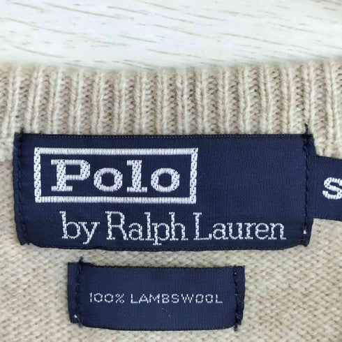 ポロバイラルフローレン Polo by RALPH LAUREN 90s ポニー刺繍 ウール100 ニットベスト レディース import:S