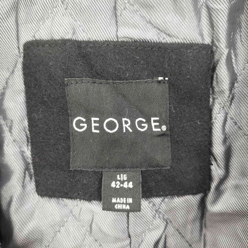 ジョージズ GEORGE 裏地ダイヤキルティング 錨ボタン ウールポリ ピーコート メンズ import:L