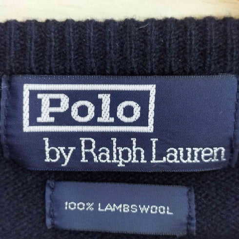 ポロバイラルフローレン Polo by RALPH LAUREN 90s ポニー刺繍 ウール100 クルーネックニット メンズ import:S