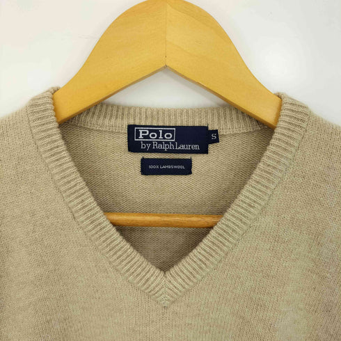 ポロバイラルフローレン Polo by RALPH LAUREN 90s ポニー刺繍 ウール100 Vネックニット メンズ import:S