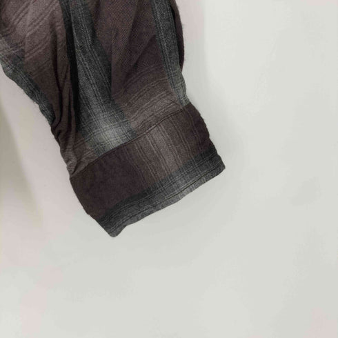 アローン ALONE RAYON SHIRT CHECK LONG BRN メンズ JPN:4