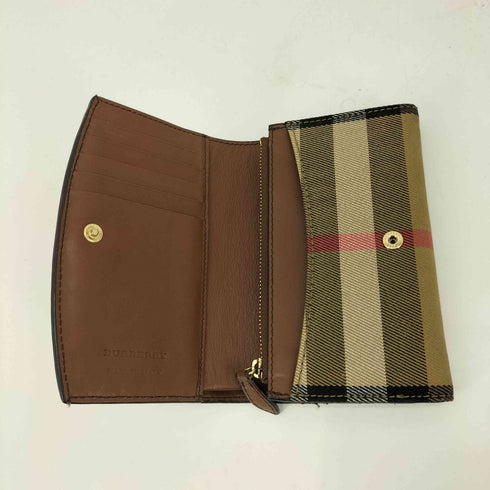 バーバリー BURBERRY MADE IN ITALY レザー切り替え ノバチェック 二つ折り財布 レディース