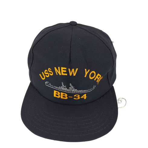 MADE IN USA フロント刺繍スナップバック6パネルキャップ USS NEW YORK メンズ