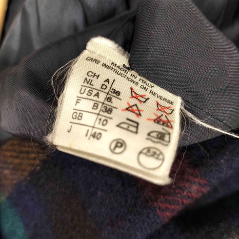 MARELLADUE イタリア製 マルチカラー ブロックチェック ダブルブレストチェスターコート メンズ 40
