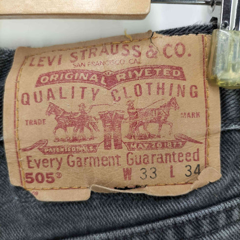 リーバイス Levis 90-00S USA製 505 REGLAR FIT ボタン裏554 ストレート ブラックデニムパンツ メンズ W33L34