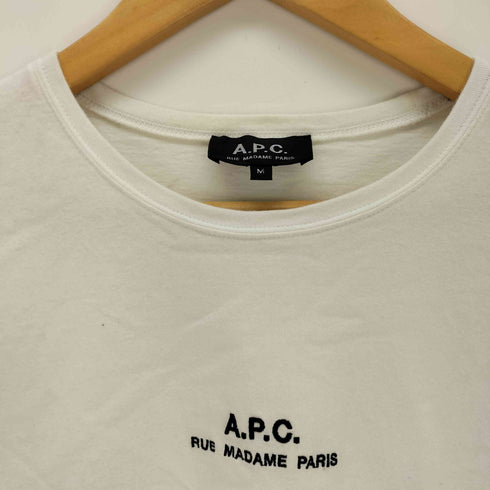 アーペーセー A.P.C. ロゴ刺繍Tシャツ レディース import:M