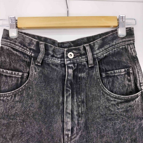 ラインストーンパールワイドデニムパンツ レディース