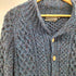 H. ROBINSON KNITTING イギリス製 総柄 木ボタン ウール ローゲージ ケーブル ニット ジャケット メンズ 2