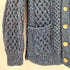 H. ROBINSON KNITTING イギリス製 総柄 木ボタン ウール ローゲージ ケーブル ニット ジャケット メンズ 2