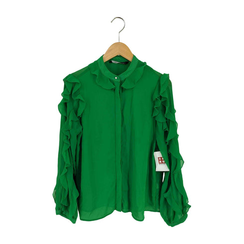 ザラ ZARA シフォンフリルバンドカラーブラウス レディース JPN:S