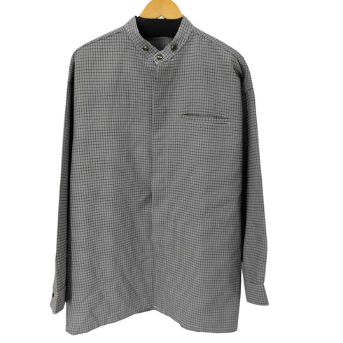 OSCAR チェックバンドカラーL/S シャツ ビッグサイズ メンズ import:L