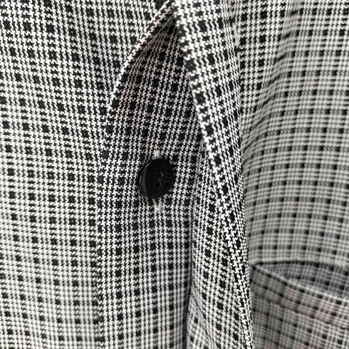 OSCAR チェックバンドカラーL/S シャツ ビッグサイズ メンズ import:L