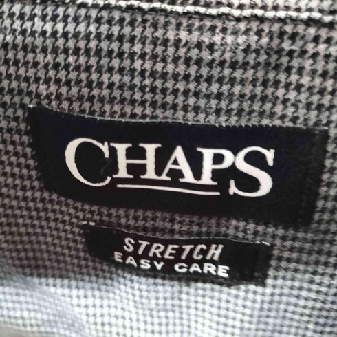 チャップス CHAPS STRETCH EASY CARE 千鳥格子BD L/S シャツ 犬 総柄 メンズ import:L