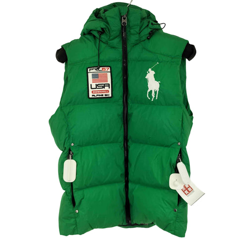 ポロバイラルフローレン Polo by RALPH LAUREN 90S ALPINE SKI ダウンベスト ビックポニー刺繍 メンズ import:S