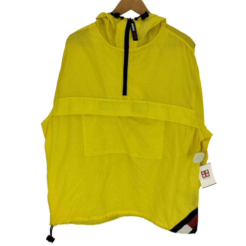 トミージーンズ tommy jeans 90S アームロゴプリント カンガルーポケット リップストップ ナイロンアノラックジャケット メンズ import:L
