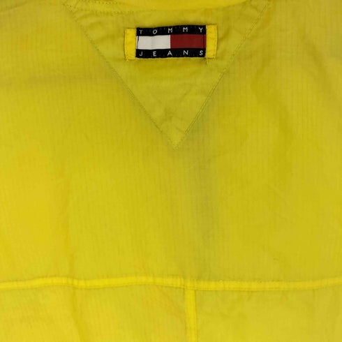 トミージーンズ tommy jeans 90S アームロゴプリント カンガルーポケット リップストップ ナイロンアノラックジャケット メンズ import:L