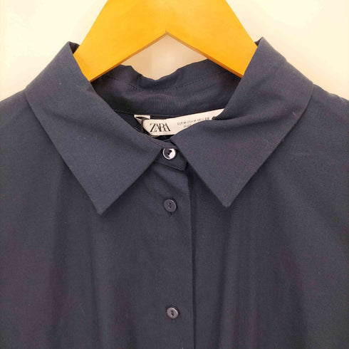 ザラ ZARA PLEATED SHIRT DRESS プリーツシャツワンピース レディース JPN:M