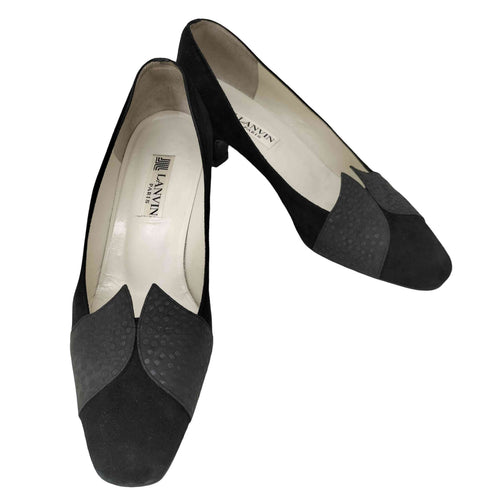 ランバン パリ LANVIN PARIS ヌバックヒールパンプス スエード レディース US:6