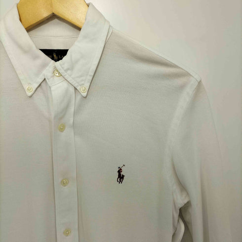 ラルフローレン RALPH LAUREN SLIM FIT ポニー刺繍 鹿の子長袖シャツ メンズ import:S
