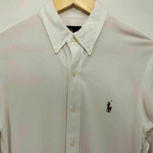 ラルフローレン RALPH LAUREN SLIM FIT ポニー刺繍 鹿の子長袖シャツ メンズ import:S