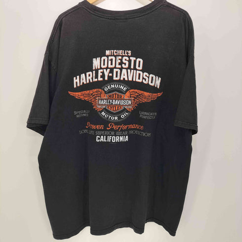 ハーレーダビッドソン HARLEY-DAVIDSON 両面プリント スカル 髑髏 骸骨 クルーネックTシャツ メンズ