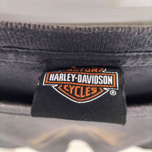ハーレーダビッドソン HARLEY-DAVIDSON 両面プリント スカル 髑髏 骸骨 クルーネックTシャツ メンズ