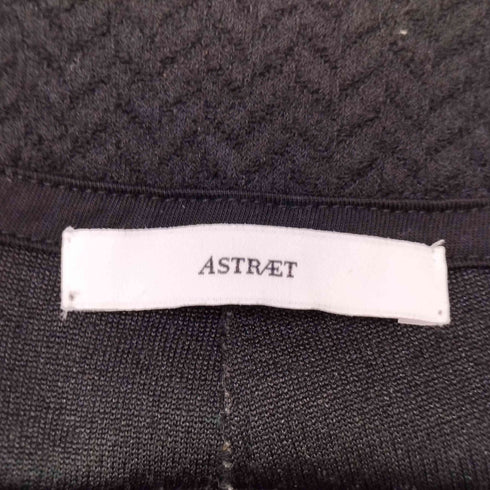 アストラット ASTRAET P/C ブークレー ヘリンボーン Vネックカーディガン レディース