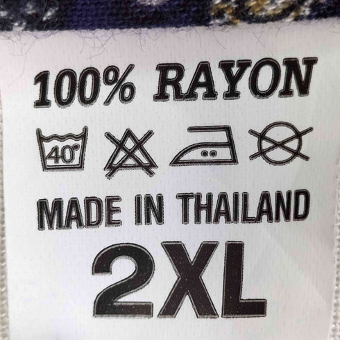 S/S 総柄 レーヨン 開襟シャツ メンズ 2XL