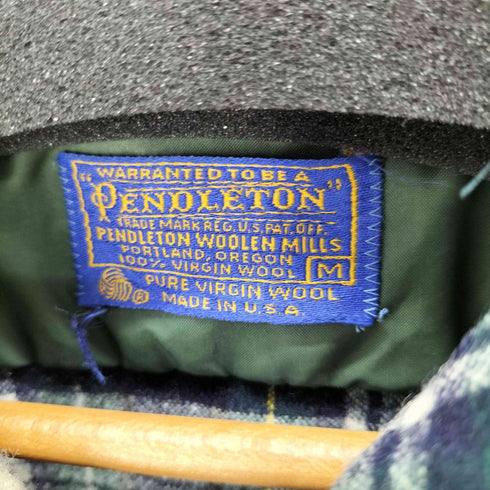 ペンドルトン PENDLETON 70S 開襟ウールチェックシャツ オープンカラー メンズ JPN:M