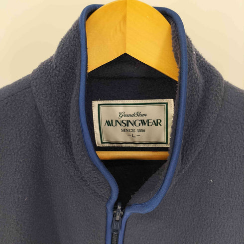 マンシングウェア GRANDSLAM MUNSINGWEAR パイピング フリースジップアップ ベスト メンズ import:L
