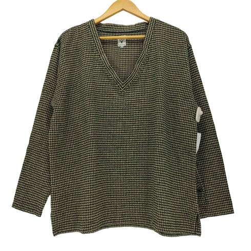 サウスツーウェストエイト SOUTH2 WEST8 V NECK SHIRT (Cotton Flannel / Houndstooth) - GREEN/BEIGE/BLACK プルオーバースモック メンズ JPN:XS