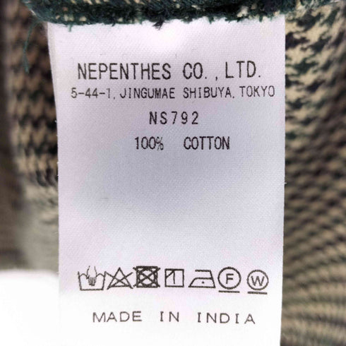 サウスツーウェストエイト SOUTH2 WEST8 V NECK SHIRT (Cotton Flannel / Houndstooth) - GREEN/BEIGE/BLACK プルオーバースモック メンズ JPN:XS